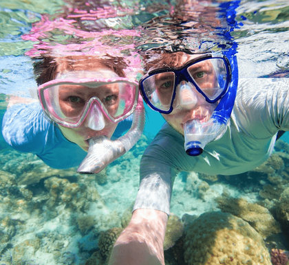 Snorkelers exploring Kauai waters